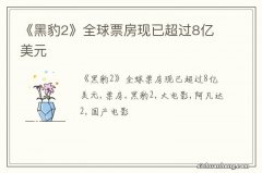 《黑豹2》全球票房现已超过8亿美元