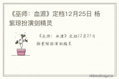 《巫师：血源》定档12月25日 杨紫琼扮演剑精灵