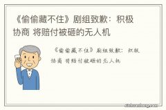 《偷偷藏不住》剧组致歉：积极协商 将赔付被砸的无人机