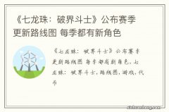 《七龙珠：破界斗士》公布赛季更新路线图 每季都有新角色