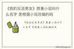 《我的反派男友》原著小说叫什么名字 是根据小说改编的吗