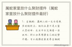 属蛇家里放什么聚财摆件最好 属蛇家里放什么聚财摆件