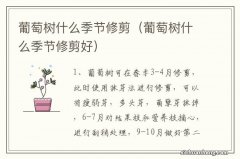 葡萄树什么季节修剪好 葡萄树什么季节修剪