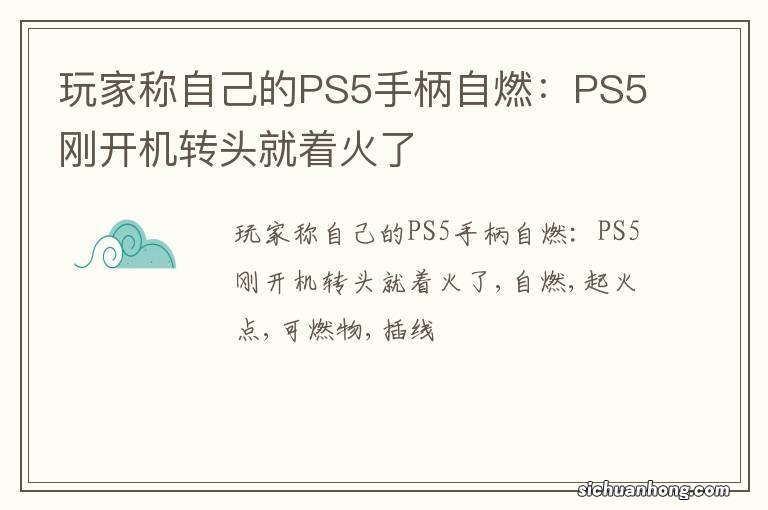 玩家称自己的PS5手柄自燃：PS5刚开机转头就着火了