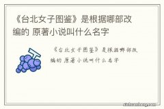 《台北女子图鉴》是根据哪部改编的 原著小说叫什么名字