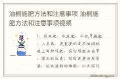 油桐施肥方法和注意事项 油桐施肥方法和注意事项视频