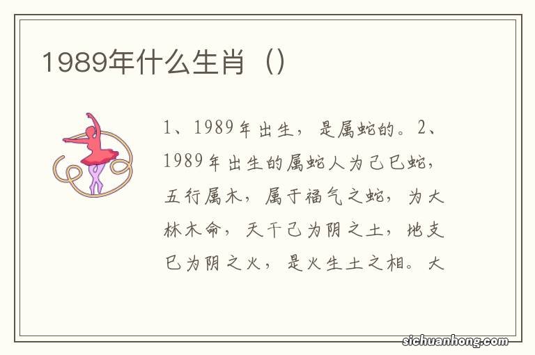 1989年什么生肖