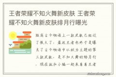 王者荣耀不知火舞新皮肤 王者荣耀不知火舞新皮肤绯月行曝光