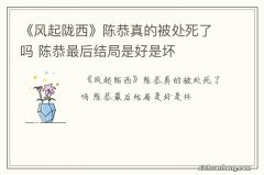 《风起陇西》陈恭真的被处死了吗 陈恭最后结局是好是坏