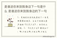 是谁送你来到我身边下一句是什么 是谁送你来到我身边的下一句