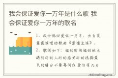 我会保证爱你一万年是什么歌 我会保证爱你一万年的歌名