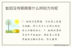 蚯蚓没有眼睛靠什么辨别方向呢