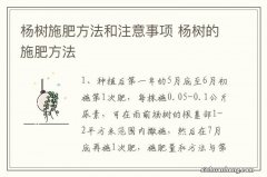 杨树施肥方法和注意事项 杨树的施肥方法