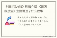 《请叫我总监》剧情介绍 《请叫我总监》主要讲述了什么故事