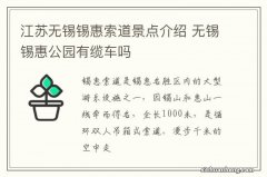 江苏无锡锡惠索道景点介绍 无锡锡惠公园有缆车吗