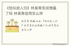 《恰似故人归》林昊青变成傀儡了吗 林昊青结局怎么样