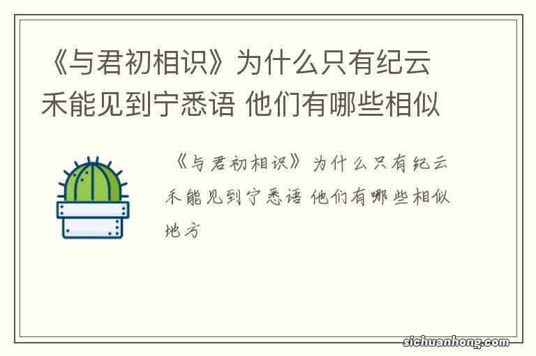 《与君初相识》为什么只有纪云禾能见到宁悉语 他们有哪些相似地方