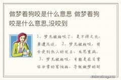 做梦着狗咬是什么意思 做梦着狗咬是什么意思,没咬到