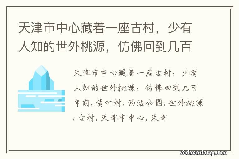天津市中心藏着一座古村,少有人知的世外桃源,仿佛回到几百年前