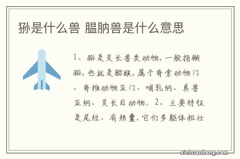 狲是什么兽 腽肭兽是什么意思