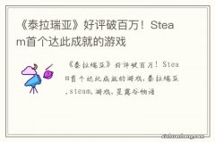 《泰拉瑞亚》好评破百万！Steam首个达此成就的游戏