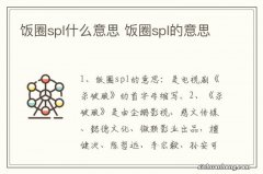 饭圈spl什么意思 饭圈spl的意思