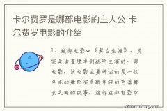 卡尔费罗是哪部电影的主人公 卡尔费罗电影的介绍