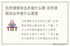 无所谓我会出手是什么梗 无所谓我会出手是什么意思