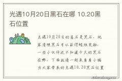 光遇10月20日黑石在哪 10.20黑石位置