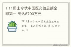 TI11勇士令状中国区充值总额全球第一 高达6700万元