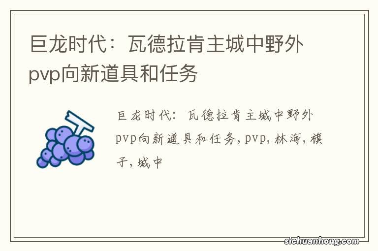 巨龙时代：瓦德拉肯主城中野外pvp向新道具和任务