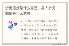 梦见蟾蜍是什么意思，男人梦见蟾蜍是什么意思