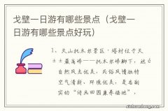 戈壁一日游有哪些景点好玩 戈壁一日游有哪些景点