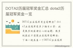 DOTA2历届冠军奖金汇总 dota2历届冠军奖金一览