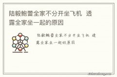 陆毅鲍蕾全家不分开坐飞机透露全家坐一起的原因