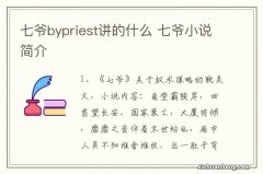 七爷bypriest讲的什么 七爷小说简介