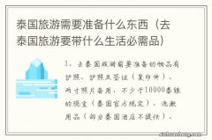 去泰国旅游要带什么生活必需品 泰国旅游需要准备什么东西