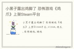 小黑子露出鸡脚了 恐怖游戏《鸡爪》上架Steam平台