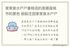 家家泉水户户垂杨说的是哪座城市的景色 蚂蚁庄园家家泉水户户垂杨