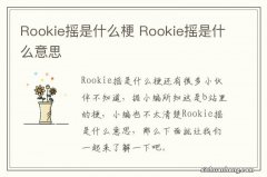 Rookie摇是什么梗 Rookie摇是什么意思