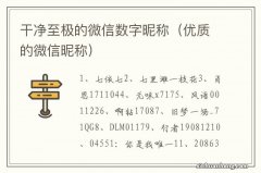 优质的微信昵称 干净至极的微信数字昵称