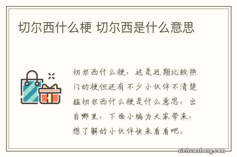 切尔西什么梗 切尔西是什么意思