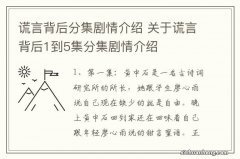 谎言背后分集剧情介绍 关于谎言背后1到5集分集剧情介绍