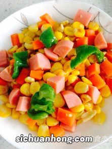 黄瓜胡萝卜玉米火腿怎么炒