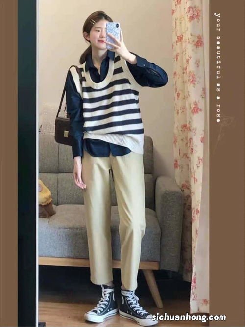 紫砂色裤子配什么上衣